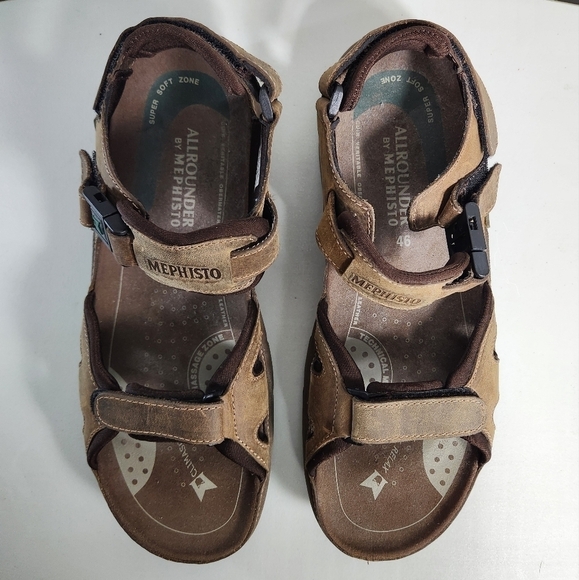 Mephisto Allrounders Mens Brown Alligators Sandals-Size 46/12 (EUC) - Picture 4 of 12